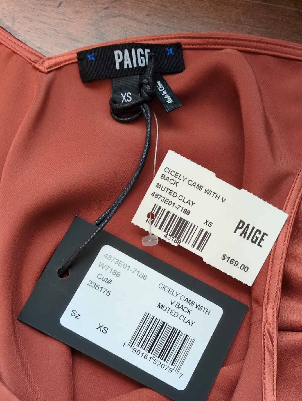 Paige Cicely Cami In Muted Clay Size XS - Picture 7 of 9